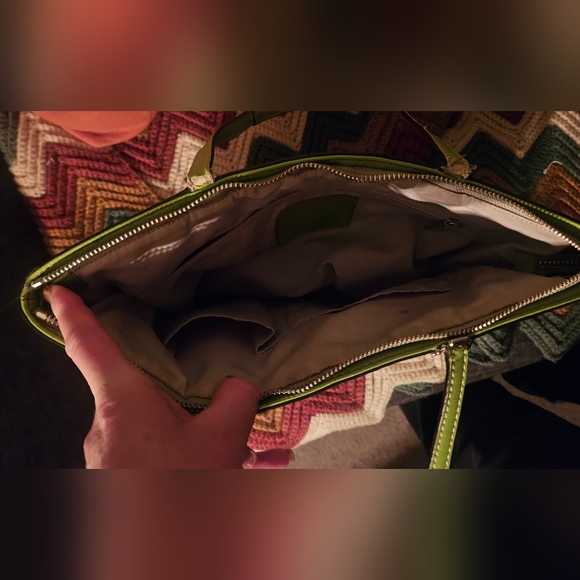 Coach signature stripe tan and apple green L1292 F19046 - Picture 3 of 10